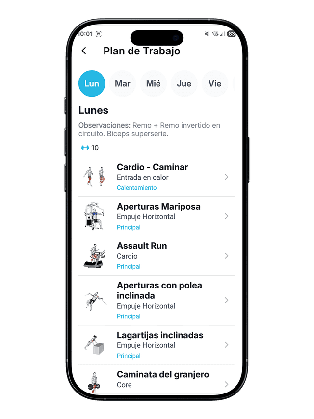 Tu entrenamiento personalizado en una sola app UI 1