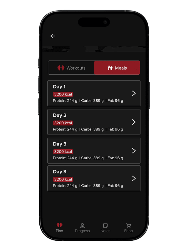 Entrenamiento y nutrición en una sola app UI 1